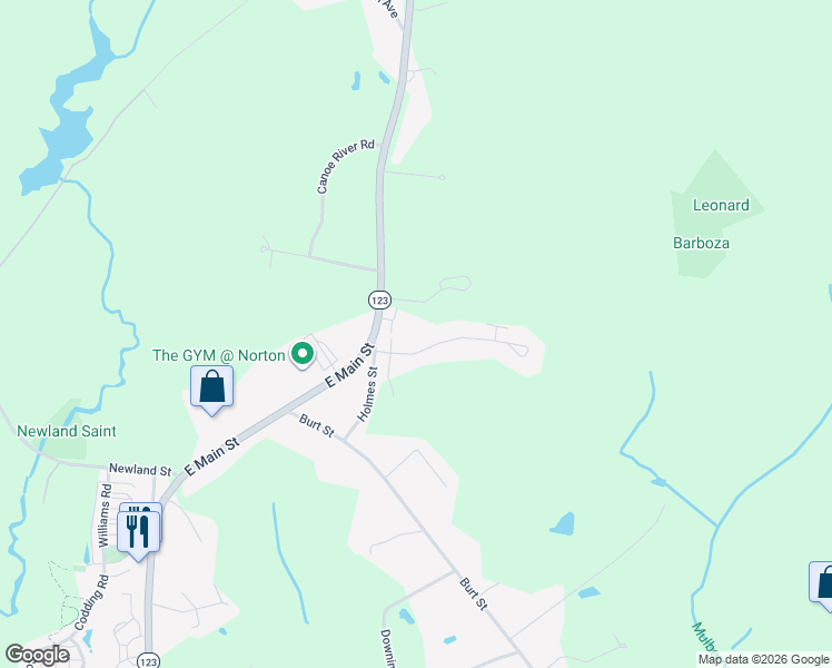 map of restaurants, bars, coffee shops, grocery stores, and more near 4 Norton Glen Road in Norton