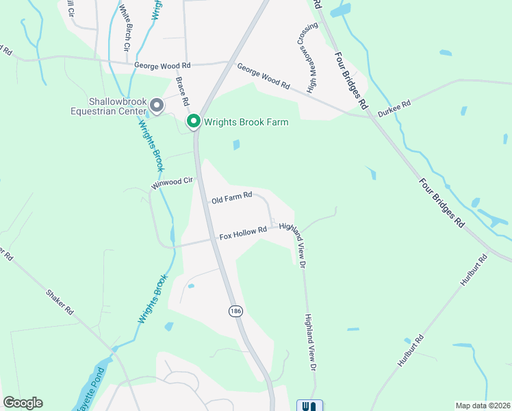 map of restaurants, bars, coffee shops, grocery stores, and more near 57 Old Farm Road in Somers