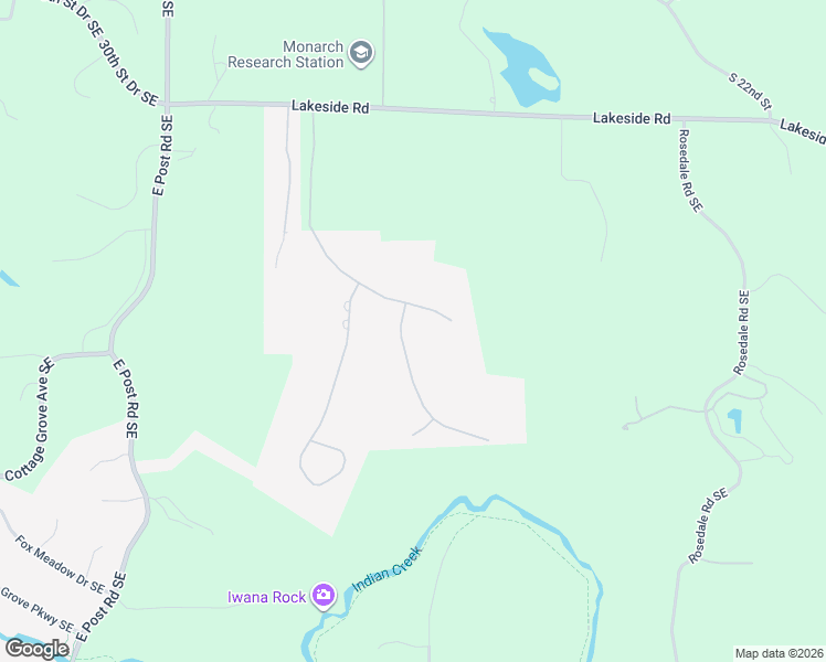 map of restaurants, bars, coffee shops, grocery stores, and more near 2302 Timber Wolf Trail Southeast in Cedar Rapids