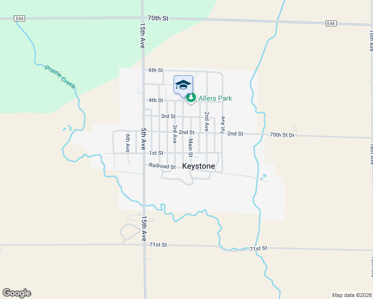 map of restaurants, bars, coffee shops, grocery stores, and more near 108 3rd Avenue in Keystone