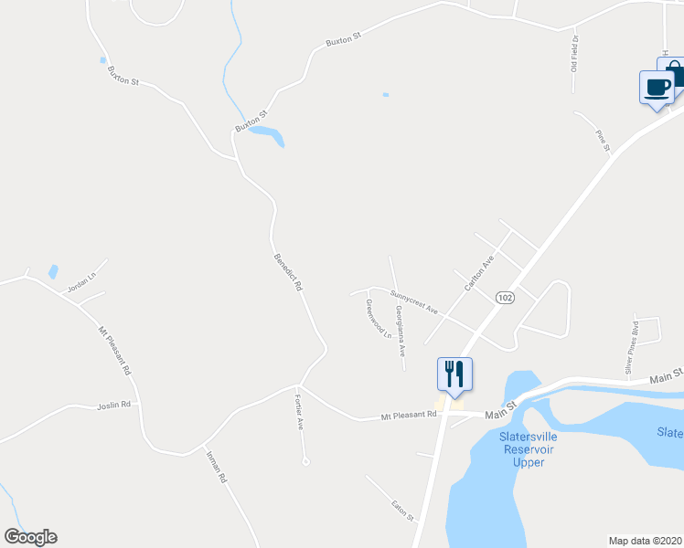map of restaurants, bars, coffee shops, grocery stores, and more near 29 Sunnycrest Avenue in North Smithfield