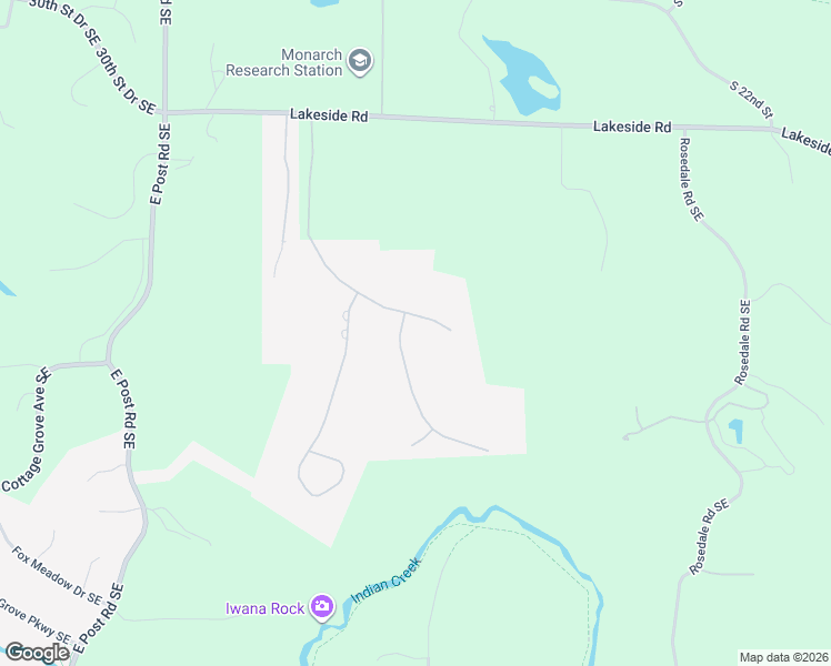 map of restaurants, bars, coffee shops, grocery stores, and more near 2302 Timber Wolf Trail Southeast in Cedar Rapids