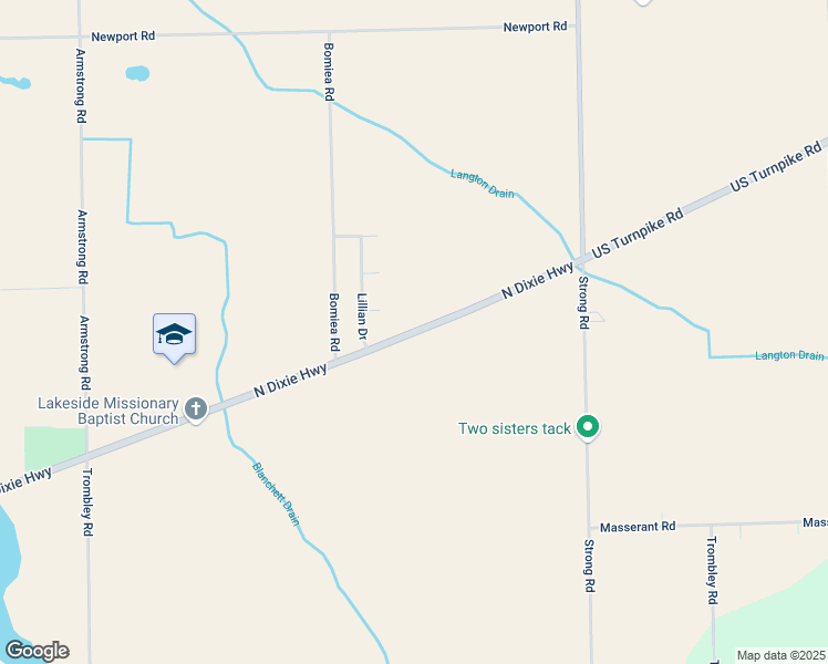 map of restaurants, bars, coffee shops, grocery stores, and more near 8281 North Dixie Highway in Charter Township of Berlin