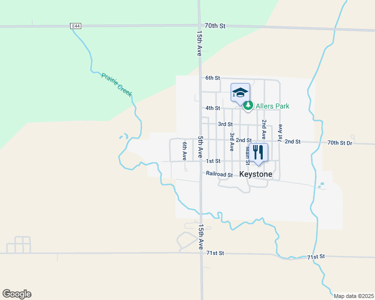 map of restaurants, bars, coffee shops, grocery stores, and more near 106 6th Avenue in Keystone