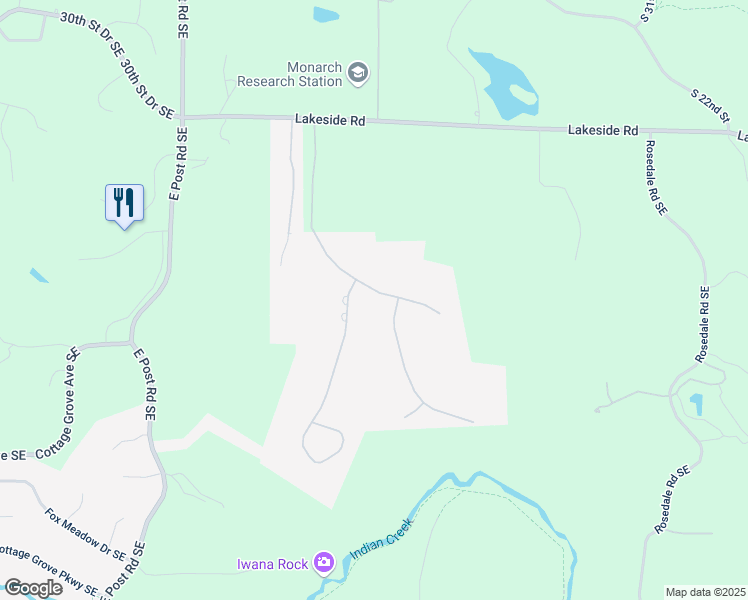 map of restaurants, bars, coffee shops, grocery stores, and more near 2306 Aspen Ridge SE in Cedar Rapids