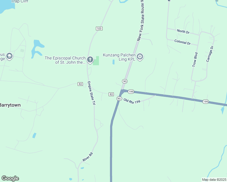 map of restaurants, bars, coffee shops, grocery stores, and more near 4275 New York 9G in Red Hook