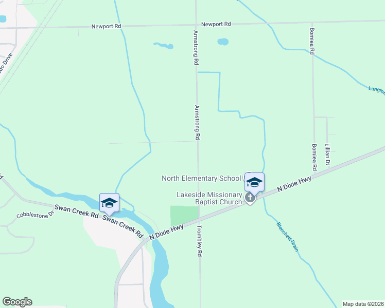 map of restaurants, bars, coffee shops, grocery stores, and more near 8471 Armstrong Road in Charter Township of Berlin