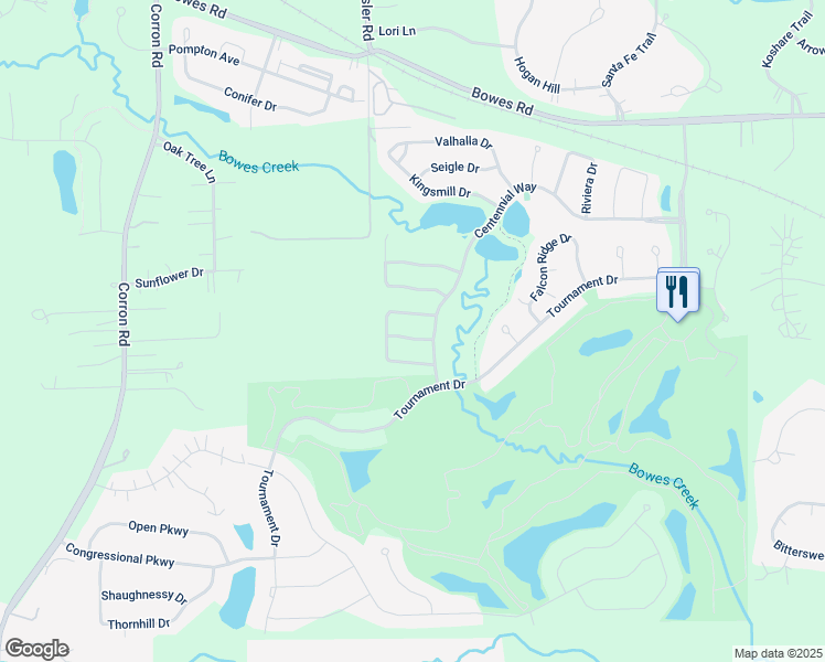 map of restaurants, bars, coffee shops, grocery stores, and more near 3856 Olympia Fields Drive in Elgin
