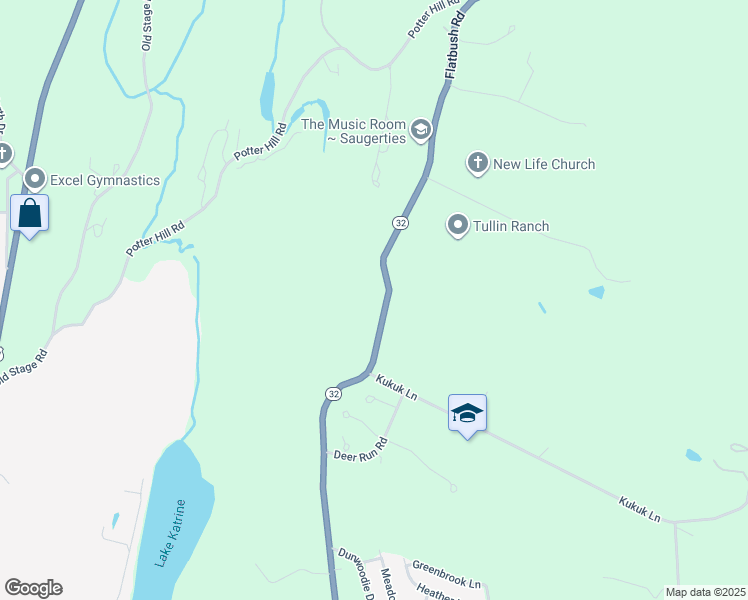 map of restaurants, bars, coffee shops, grocery stores, and more near 1433 New York 32 in Saugerties