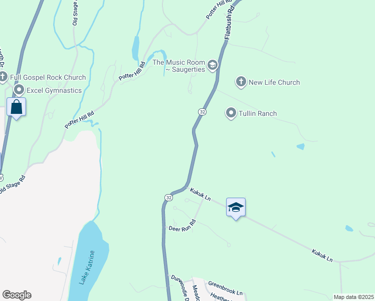 map of restaurants, bars, coffee shops, grocery stores, and more near 1433 Highway 32 in Saugerties