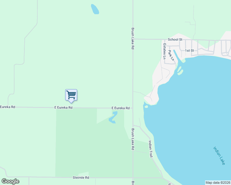 map of restaurants, bars, coffee shops, grocery stores, and more near 6402 Brush Lake Road in Eau Claire