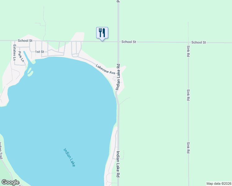 map of restaurants, bars, coffee shops, grocery stores, and more near 54903 Indian Lake Road in Dowagiac