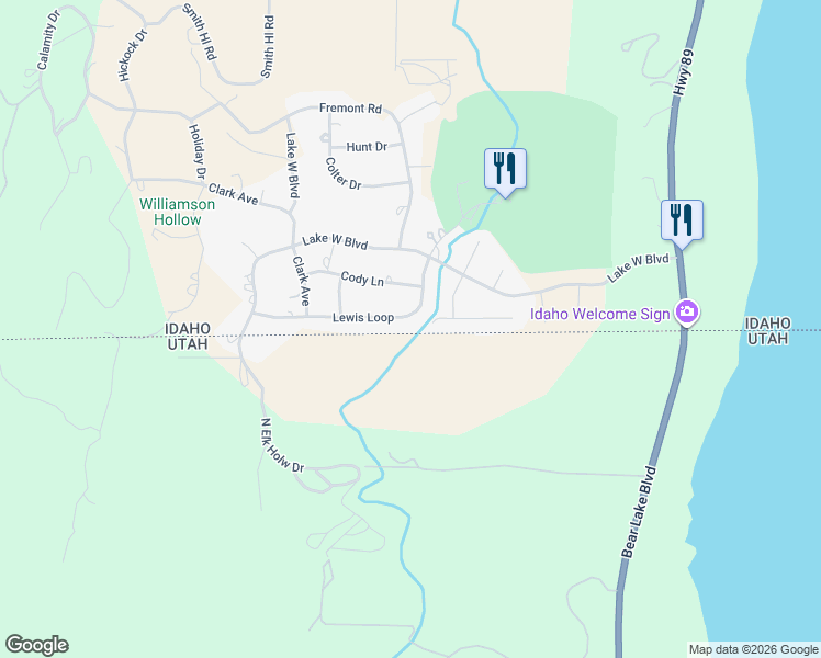 map of restaurants, bars, coffee shops, grocery stores, and more near 278 Lewis Loop in Fish Haven