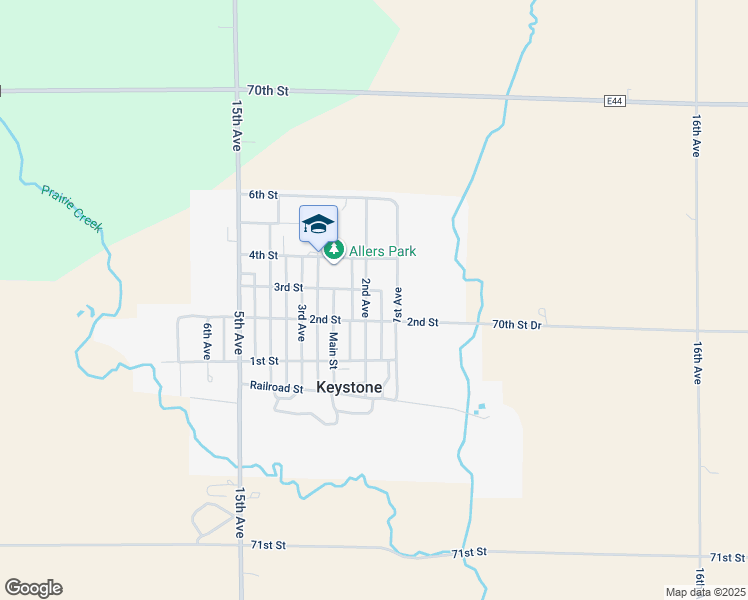 map of restaurants, bars, coffee shops, grocery stores, and more near 108 3rd St in Keystone