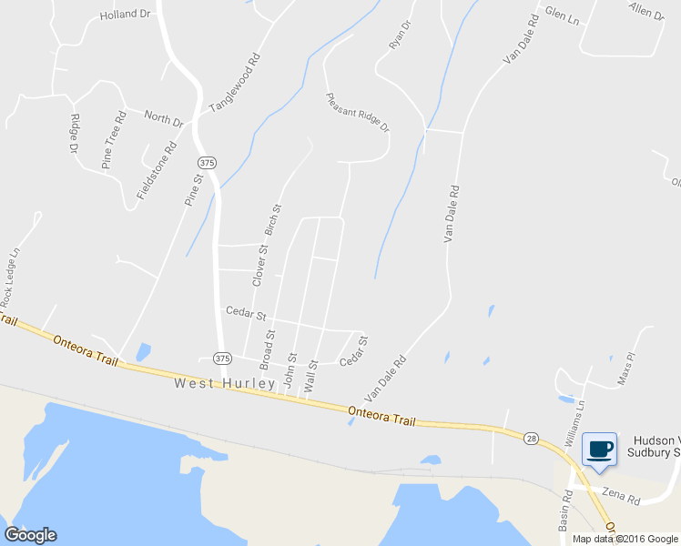 map of restaurants, bars, coffee shops, grocery stores, and more near 76 Wall Street in West Hurley