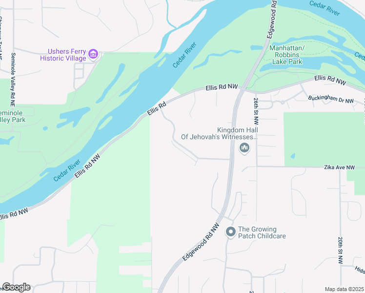 map of restaurants, bars, coffee shops, grocery stores, and more near River Bluffs Drive in Cedar Rapids
