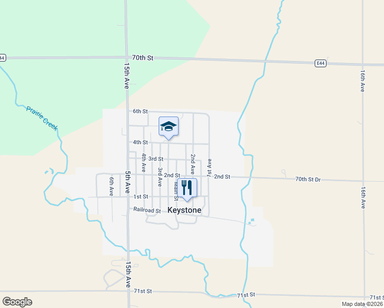 map of restaurants, bars, coffee shops, grocery stores, and more near 301 2nd Avenue in Keystone
