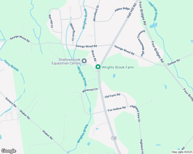 map of restaurants, bars, coffee shops, grocery stores, and more near 239 Hall Hill Road in Somers