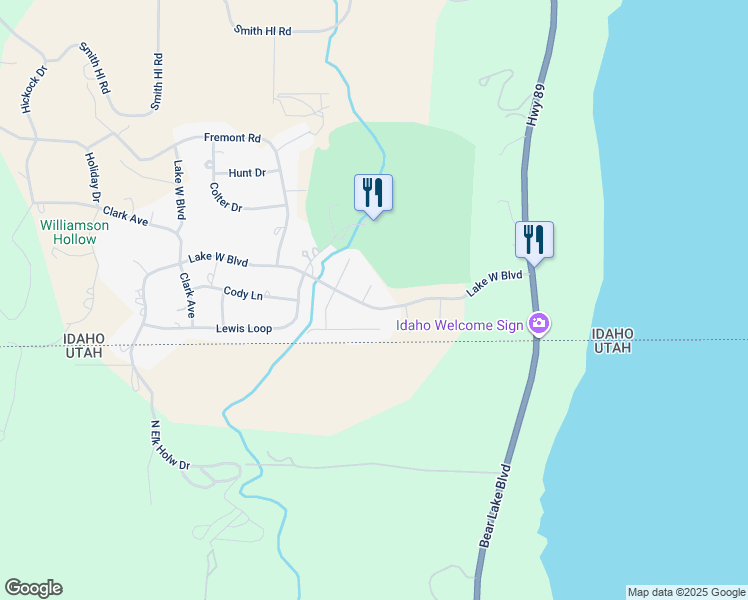 map of restaurants, bars, coffee shops, grocery stores, and more near 180 Lake West Boulevard in Fish Haven