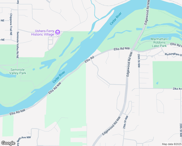 map of restaurants, bars, coffee shops, grocery stores, and more near River Bluffs Drive in Cedar Rapids
