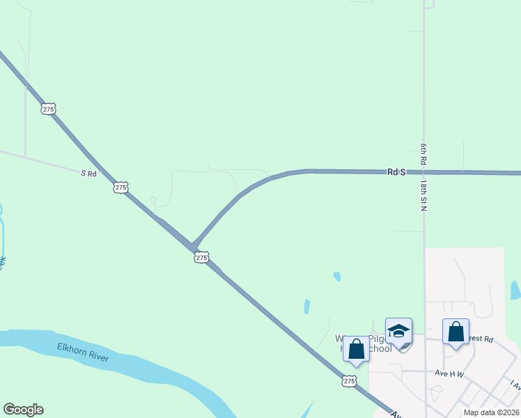 map of restaurants, bars, coffee shops, grocery stores, and more near 515 Nebraska 51 in Wisner