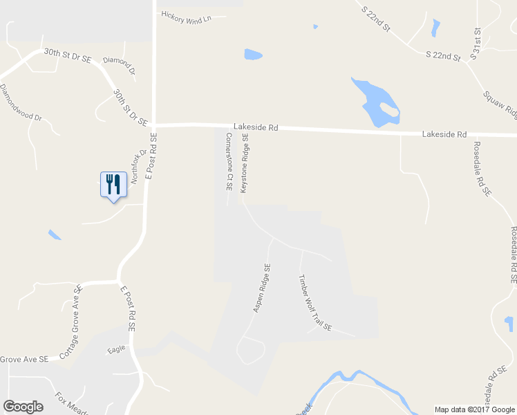 map of restaurants, bars, coffee shops, grocery stores, and more near 4708 Keystone Ridge Southeast in Cedar Rapids