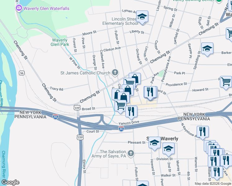 map of restaurants, bars, coffee shops, grocery stores, and more near 424 Loder Street in Nichols