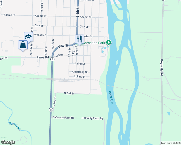 map of restaurants, bars, coffee shops, grocery stores, and more near 1004 South 2nd Street in Oregon