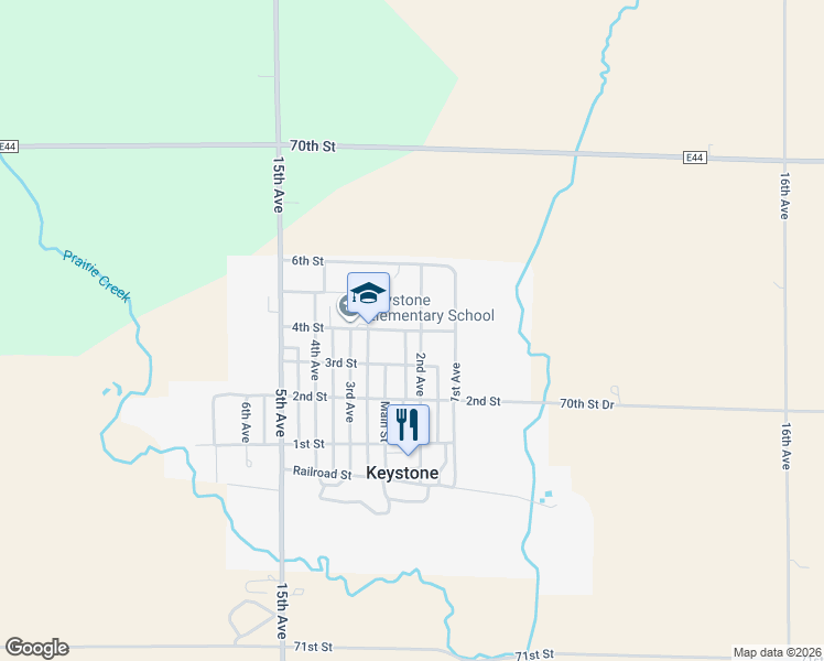 map of restaurants, bars, coffee shops, grocery stores, and more near 280 4th Street in Keystone