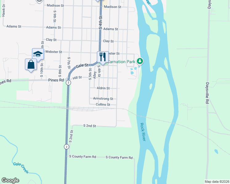 map of restaurants, bars, coffee shops, grocery stores, and more near 1004 South 2nd Street in Oregon