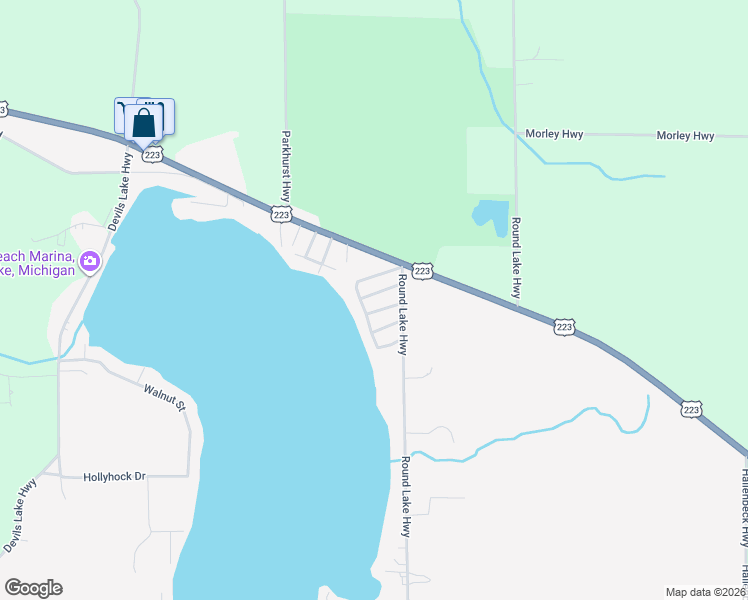 map of restaurants, bars, coffee shops, grocery stores, and more near 5390 Parkwood Drive in Manitou Beach-Devils Lake