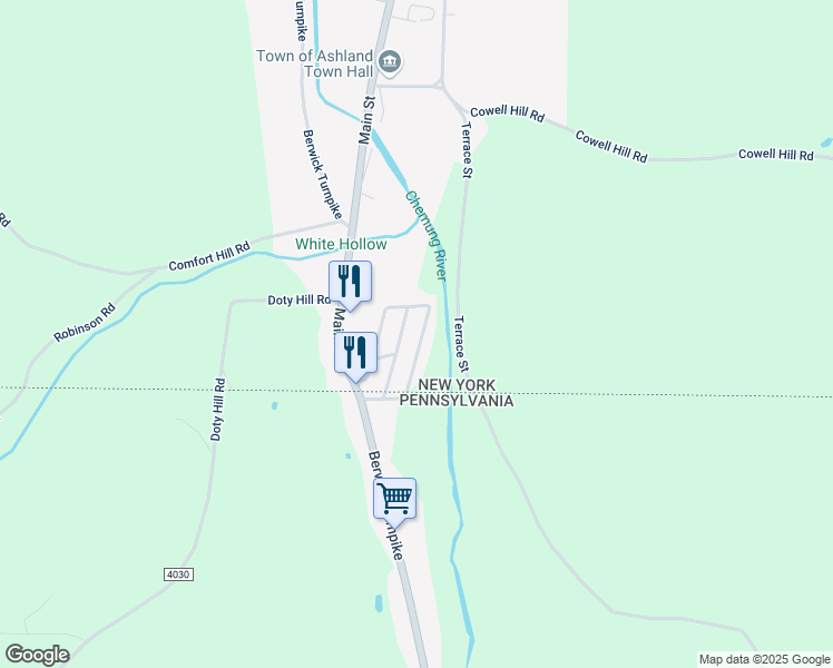 map of restaurants, bars, coffee shops, grocery stores, and more near Bel Air Trailer Court in Wellsburg