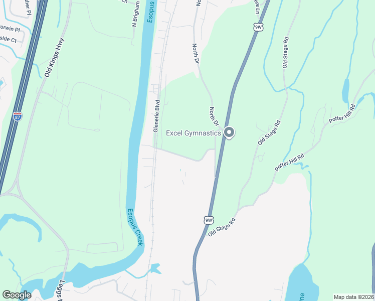 map of restaurants, bars, coffee shops, grocery stores, and more near 72 Eastern Parkway in Saugerties