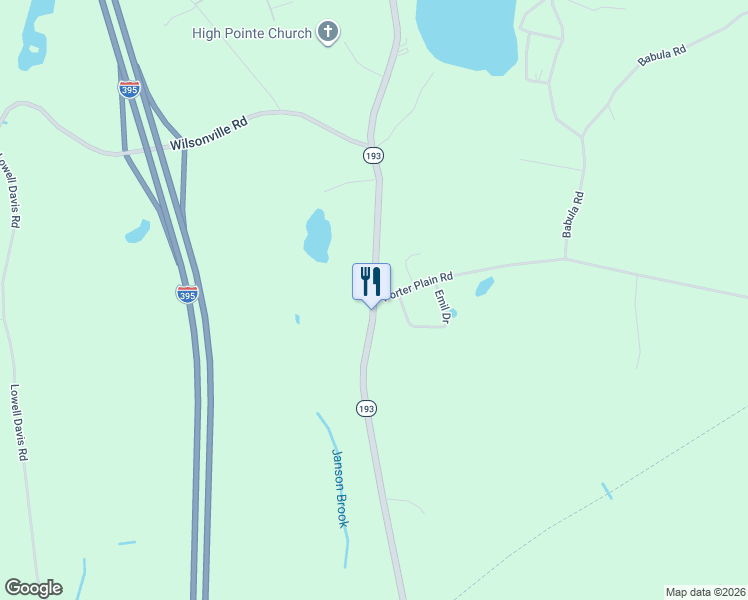 map of restaurants, bars, coffee shops, grocery stores, and more near 1088 Thompson Road in Thompson