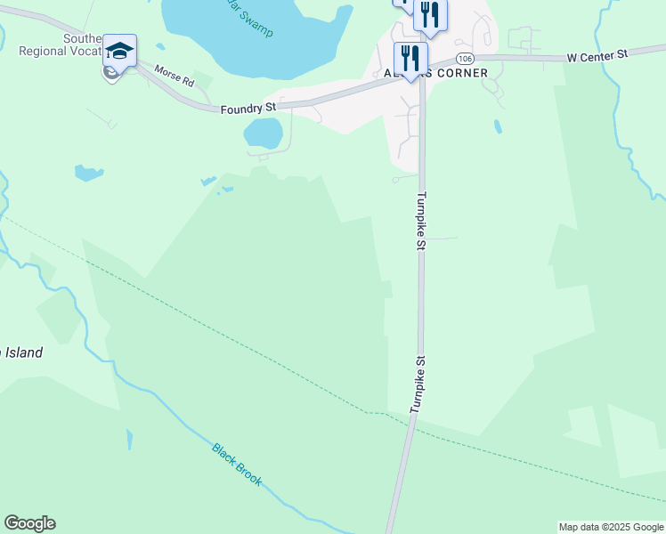 map of restaurants, bars, coffee shops, grocery stores, and more near 585 Turnpike Street in Easton
