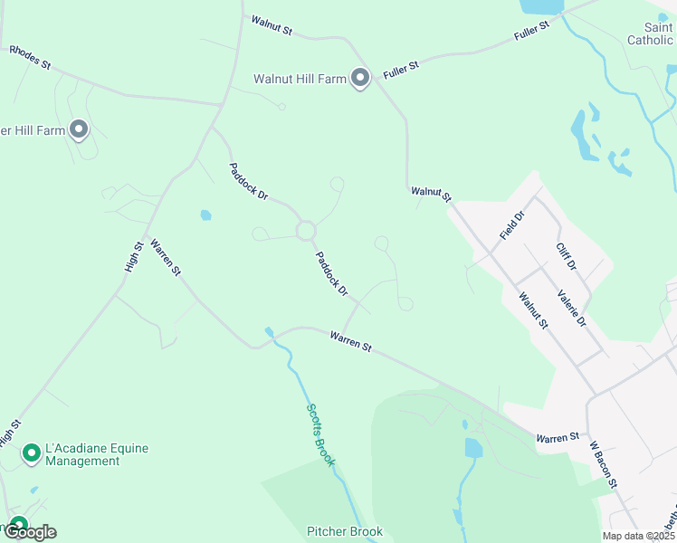 map of restaurants, bars, coffee shops, grocery stores, and more near 5 Paddock Drive in Plainville