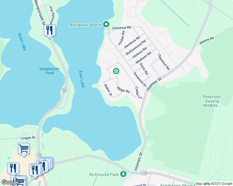 map of restaurants, bars, coffee shops, grocery stores, and more near 33 Ridge Road in Halifax
