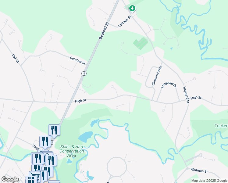 map of restaurants, bars, coffee shops, grocery stores, and more near 20 Gypsy Rover Way in Bridgewater