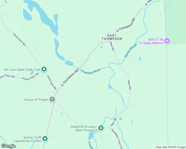 map of restaurants, bars, coffee shops, grocery stores, and more near 611 East Thompson Road in Thompson