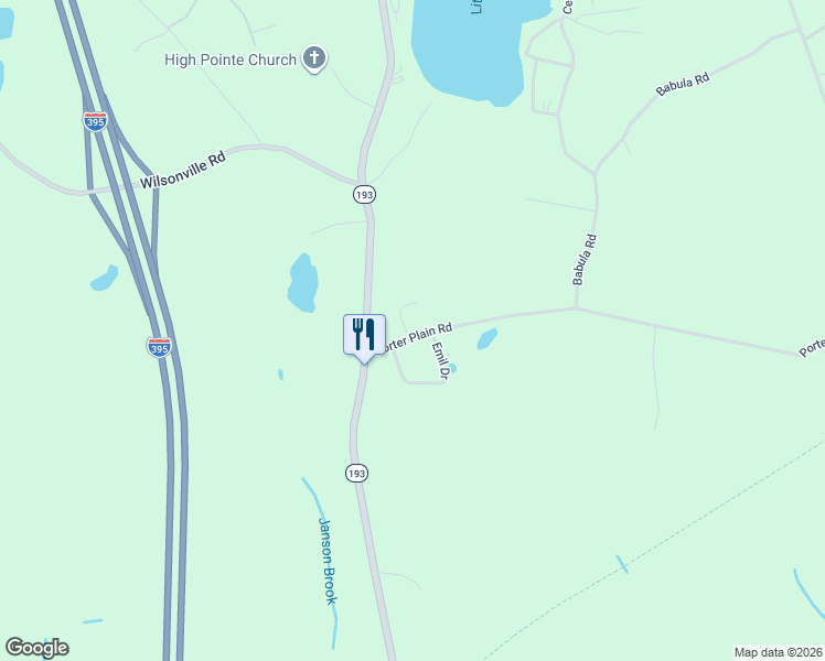 map of restaurants, bars, coffee shops, grocery stores, and more near 6 Liberty Lane in Thompson