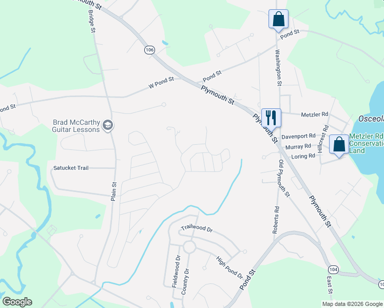 map of restaurants, bars, coffee shops, grocery stores, and more near 14 Sandstone Drive in Bridgewater