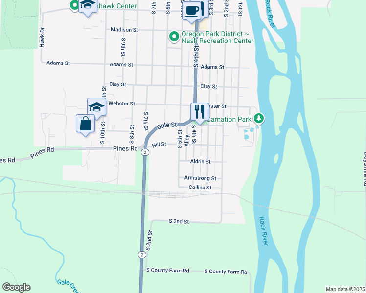 map of restaurants, bars, coffee shops, grocery stores, and more near 407 Hill Street in Oregon