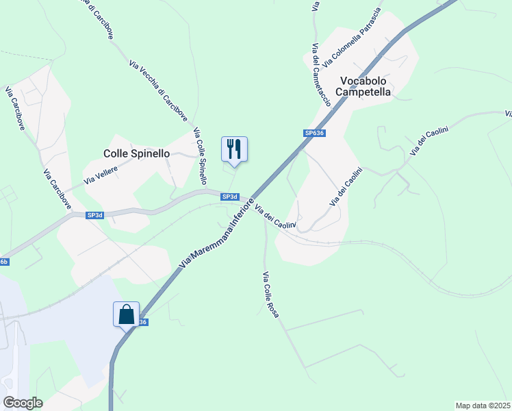 map of restaurants, bars, coffee shops, grocery stores, and more near 430 Via dei Caolini in Città metropolitana di Roma Capitale