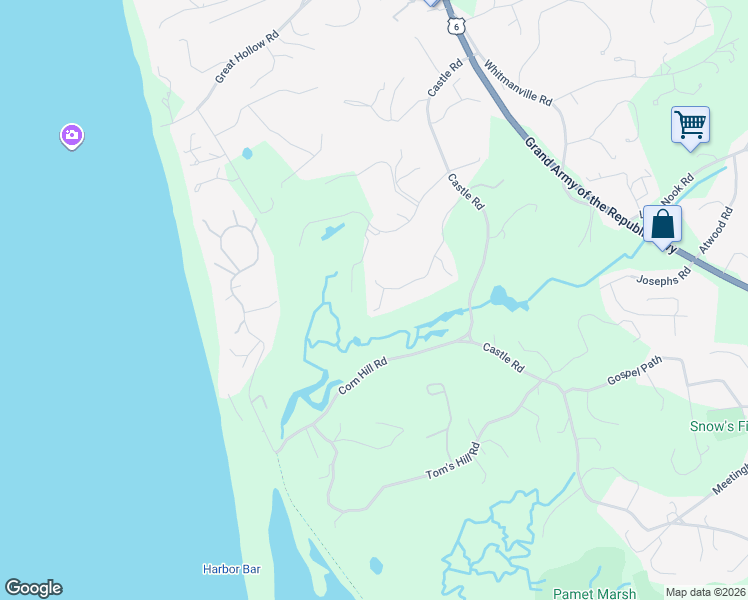 map of restaurants, bars, coffee shops, grocery stores, and more near 23 Resolution Road in Truro
