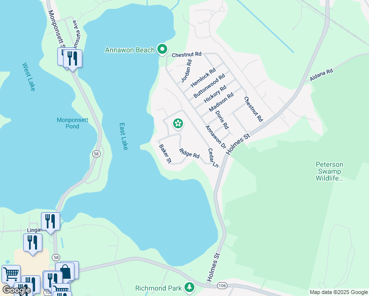 map of restaurants, bars, coffee shops, grocery stores, and more near 33 Ridge Road in Halifax