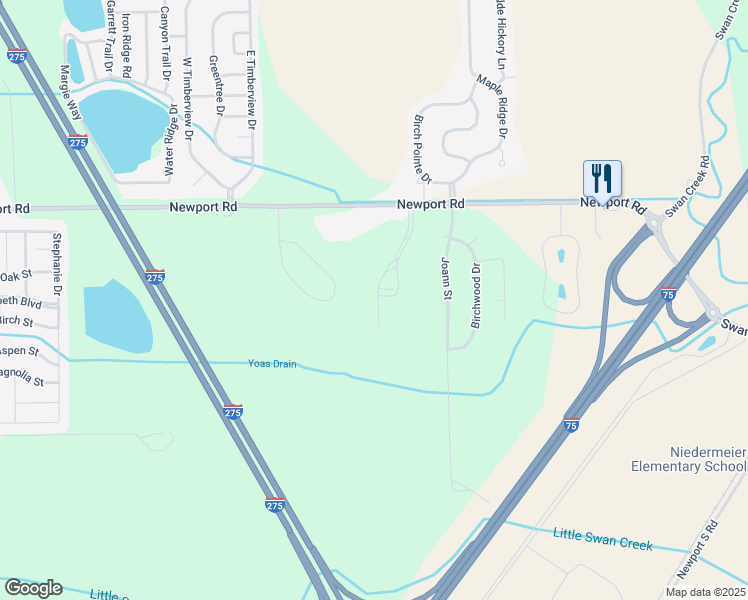 map of restaurants, bars, coffee shops, grocery stores, and more near 8640 Canterberry Lane in Monroe County