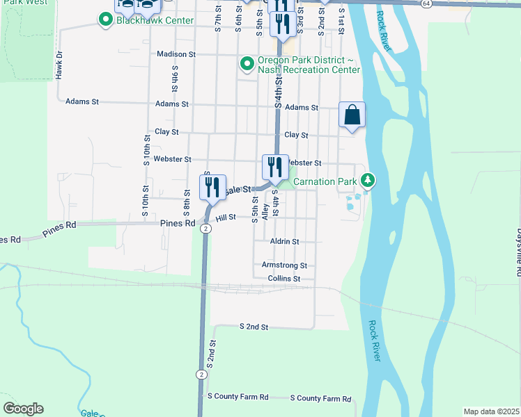 map of restaurants, bars, coffee shops, grocery stores, and more near 407 Hill Street in Oregon