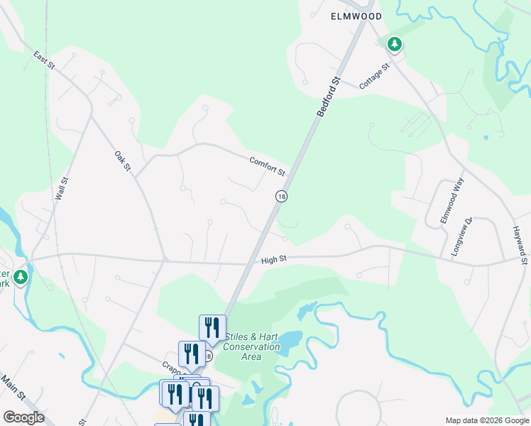 map of restaurants, bars, coffee shops, grocery stores, and more near 580 Broad Street in Bridgewater