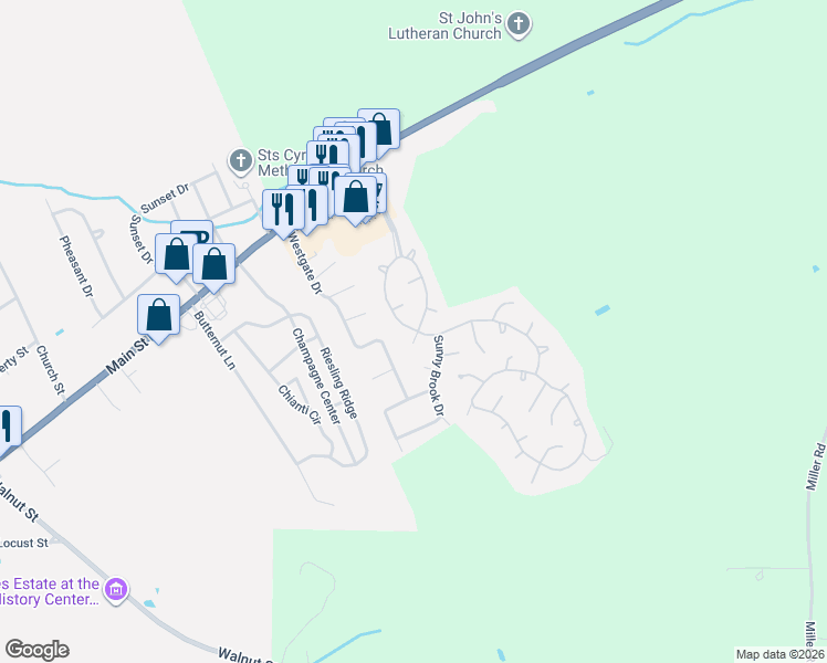 map of restaurants, bars, coffee shops, grocery stores, and more near 131 Carrousel Ct in Girard