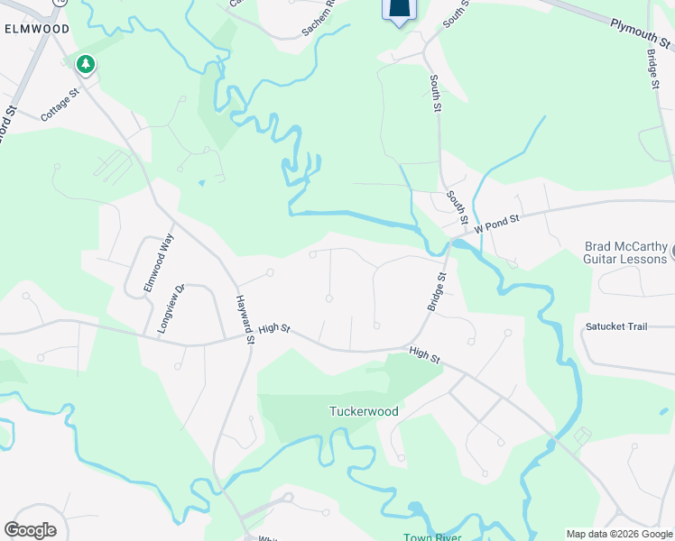 map of restaurants, bars, coffee shops, grocery stores, and more near 12 Rainbow Circle in Bridgewater